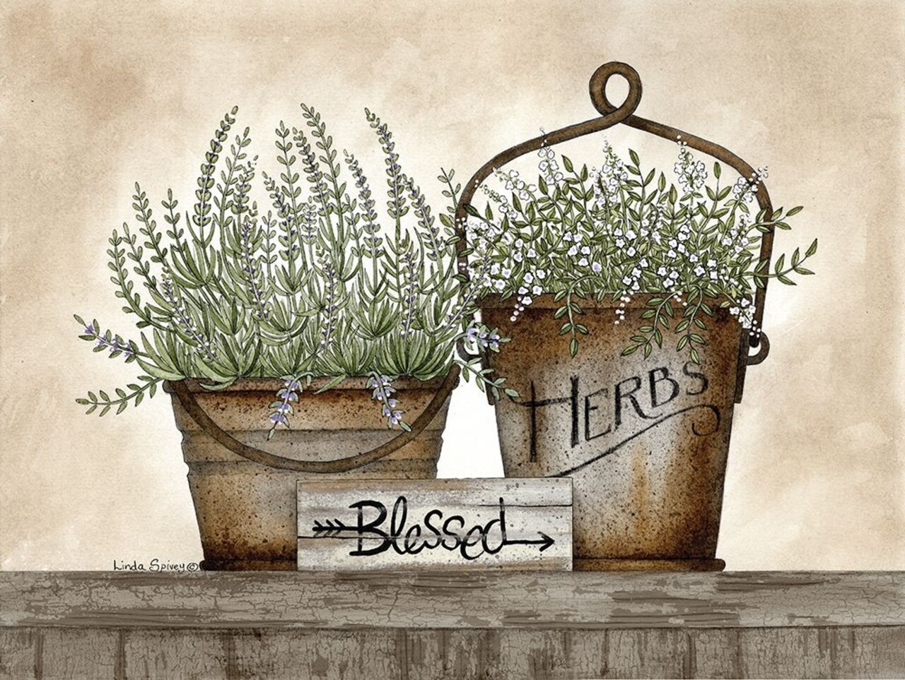 Blessed Herbs Poster Print by Linda Spivey - Item # VARPDXLS1673
